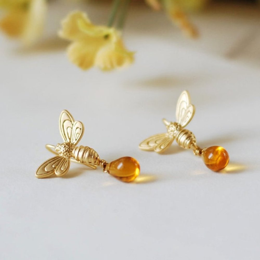 Honey bee earrings